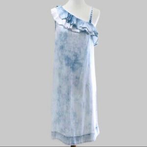 Holding Horses Bleached Tie-Dye Ruffle Dress